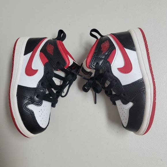 Nike Jordan 1 Mid Bread 640735-122 Toddler Shoes Sneakers Size 6c. - Picture 4 of 9